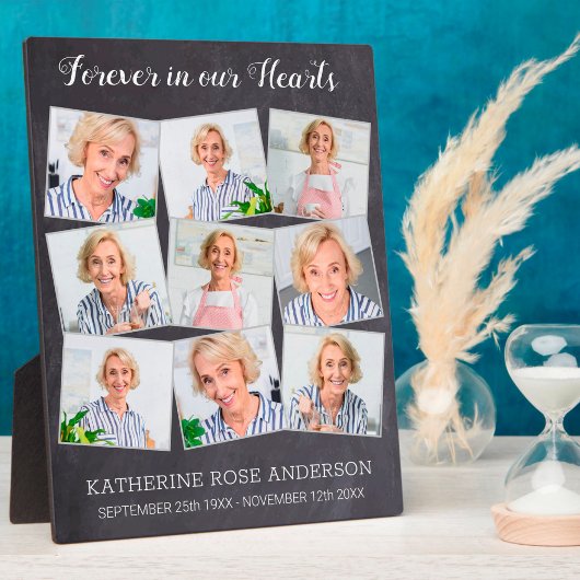 心に永遠に9枚の写真コラージュ追悼 フォトプラーク