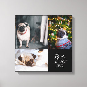心に永遠に   ペットの思い出の写真コラージュ キャンバスプリント