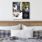 心に永遠に | ペットメモリアル写真コラージュ キャンバスプリント (インサイチュ (寝室))