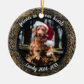 心に永遠に - 写真ペットメモリアル ゴールド セラミックオーナメント (正面)