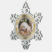 心に永遠に | 写真ペット追悼リース スノーフレークピューターオーナメント (右)