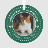 心に永遠に 猫の写真と名前の追悼 オーナメント (裏面)