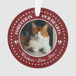 心に永遠に 猫の写真と名前の追悼 オーナメント