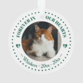 心に永遠に 猫の写真と名前の追悼 オーナメント (裏面)