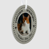 心に永遠に 猫の写真と名前の追悼 オーナメント (正面)