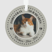 心に永遠に 猫の写真と名前の追悼 オーナメント (裏面)