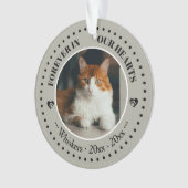 心に永遠に 猫の写真と名前の追悼 オーナメント (正面)