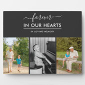 心に永遠に 3 枚の写真 ブラック カスタム フォトプラーク (正面)