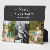 心に永遠に 3 枚の写真 ブラック カスタム フォトプラーク (側面)