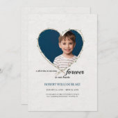 心に永遠に Photo 生命の祝い 招待状 (正面/裏面)