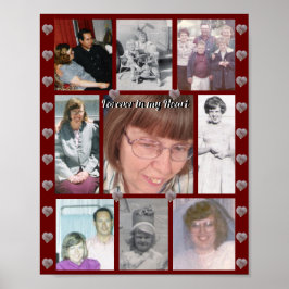 心に永遠に Photo Collage ハート 赤 ポスター