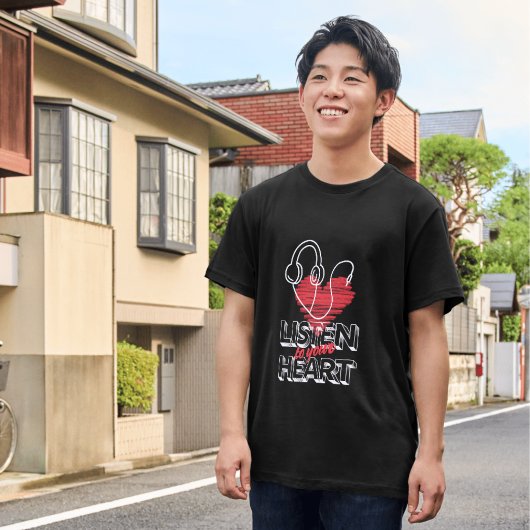 心に耳を傾けて - タイポグラフィークォート Tシャツ