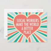 心に響くソーシャルワークの名言 レトロな色合い ポストカード (正面/裏面)