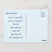 心に響く黄色の花の草原の丘と湖の共感 ポストカード (裏面)