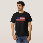 心にUSA アメリカ国旗 Tシャツ (正面フル)