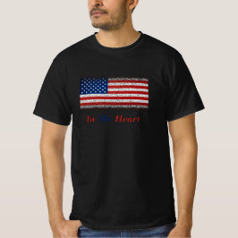 心にUSA アメリカ国旗 Tシャツ
