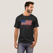心にUSA アメリカ国旗 Tシャツ (正面フル)