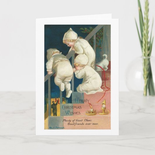 心のこもったクリスマスの願いキッズピーキングカード シーズンカード (正面)