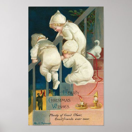 心のこもったクリスマスの願いキッズピーキングカード ポスター (正面)