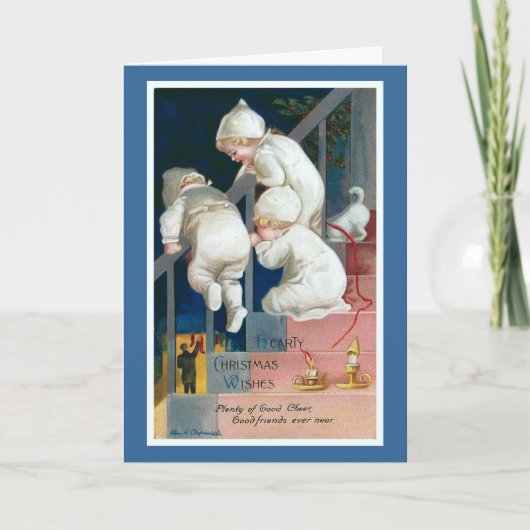 「心のこもったクリスマスの願い」ヴィンテージ シーズンカード (正面)