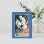 「心のこもったクリスマスの願い」ヴィンテージ シーズンポストカード (スタンド正面)