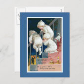 「心のこもったクリスマスの願い」ヴィンテージ シーズンポストカード (正面/裏面)