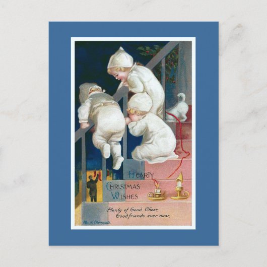 「心のこもったクリスマスの願い」ヴィンテージ シーズンポストカード (正面)