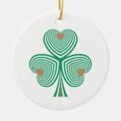 心のこもったクローバー セラミックオーナメント (正面)