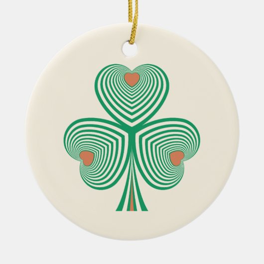 心のこもったクローバー セラミックオーナメント (正面)