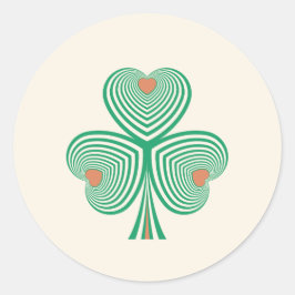 心のこもったクローバー ラウンドシール