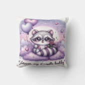 心のこもったバルーンラクーンバレンタイン クッション (正面)