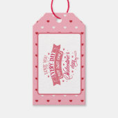 心のこもったバレンタインの赤とロマンチックなメッセージ ギフトタグ (正面)