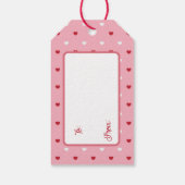 心のこもったバレンタインの赤とロマンチックなメッセージ ギフトタグ (裏面)