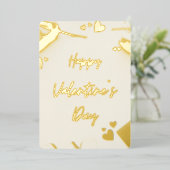 心のこもったバレンタインデーのカード 箔シーズンカード (立ち正面)