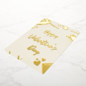 心のこもったバレンタインデーのカード 箔シーズンカード (回転した状態)