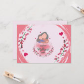 心のこもったフローラママイラストレーションママの日 カード (正面/裏面インサイチュ)