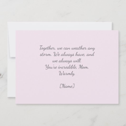 心のこもったフローラママイラストレーションママの日 カード (裏面)