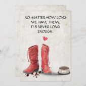 心のこもったペットの同情カード印刷可能 招待状 (正面/裏面)