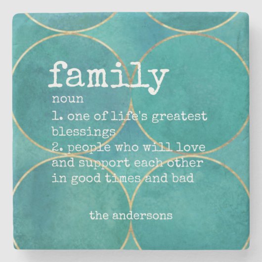 心のこもった家庭の定義 ストーンコースター (正面)