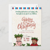 心のこもった小児科医のクリスマスグリーティング シーズンポストカード (正面/裏面)