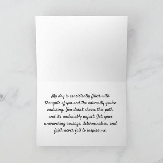 心のこもった患者勇気付けられるがんカード カード (内部)