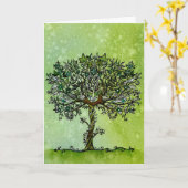 心のこもった愛で人生の木悔やみや弔慰 カード (黄色い花)