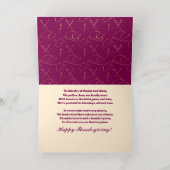 心のこもった感謝祭の恵み写真 箔シーズンカード (内側レイダウン)