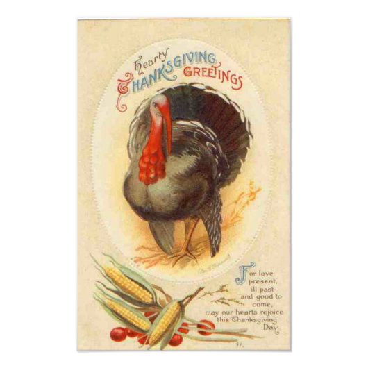 心のこもった感謝祭グリーティングヴィンテージ写真プリント フォトプリント (正面)