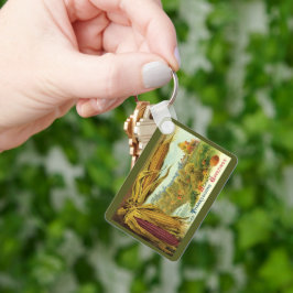 心のこもった感謝祭；インディアントウモロコシと干し草 キーホルダー