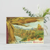心のこもった感謝祭；インディアントウモロコシと干し草 シーズンカード (スタンド正面)