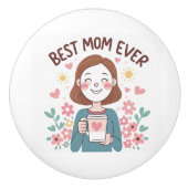 心のこもった母の日のデザイン セラミックノブ (正面)