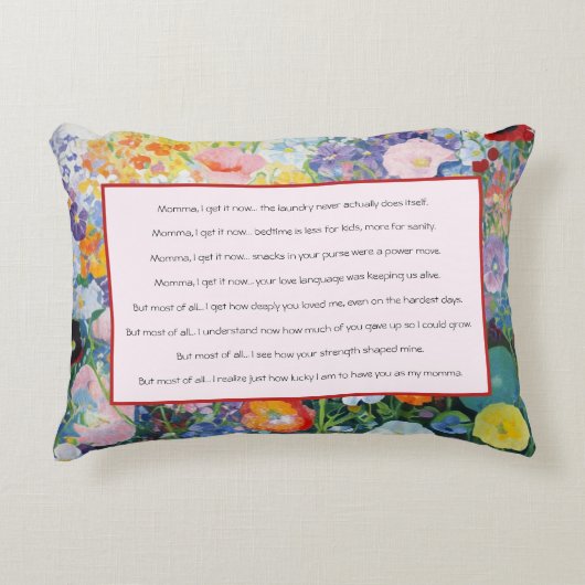 心のこもった母の日の枕 アクセントクッション (正面)