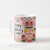心のこもった母の日の贈り物と芸術 コーヒーマグカップ (正面左)