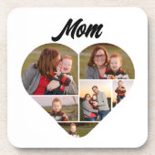 心のこもった母ギフトハートシェイプ写真コラージュ コースター (正面)